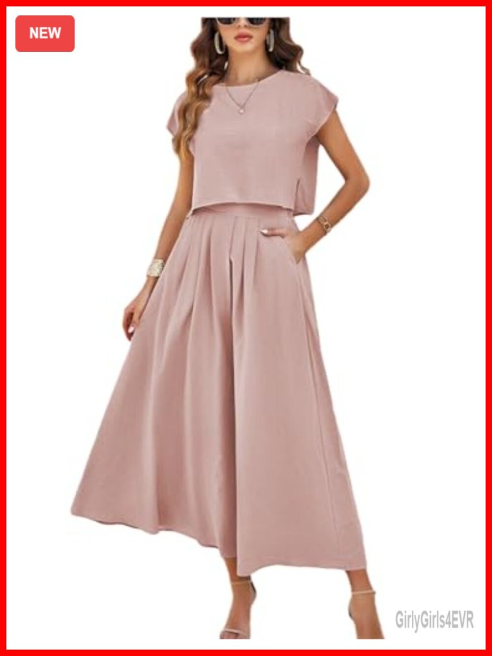 Women's 2 Piece Maxi Skirt Set Crop Top High Waist Pockets Summer Casual